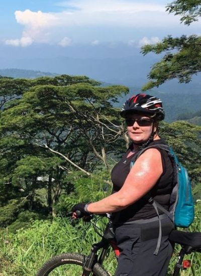 Gill Hay Cycling on the  tour with redspokes